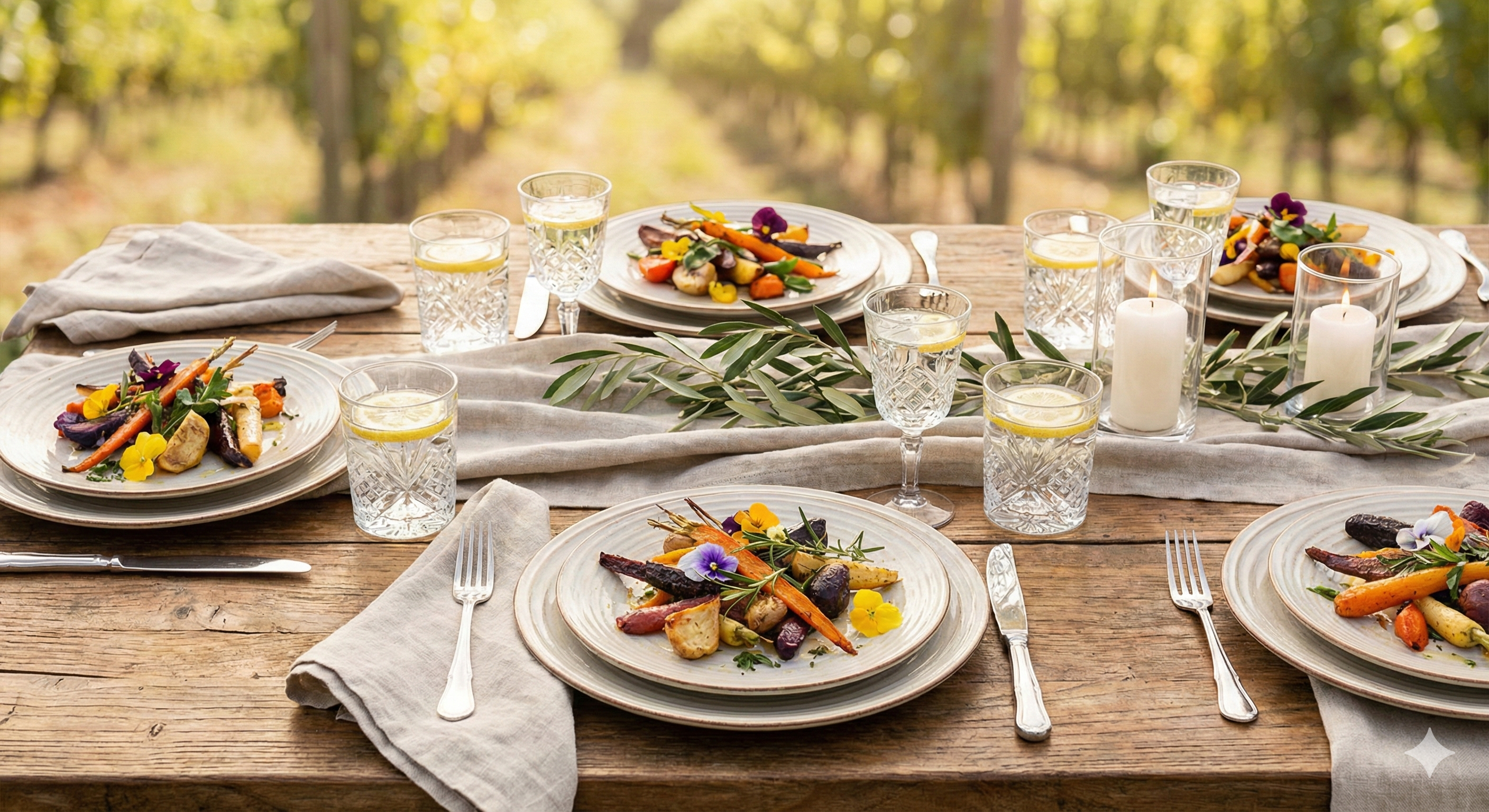 Masă aranjată elegant